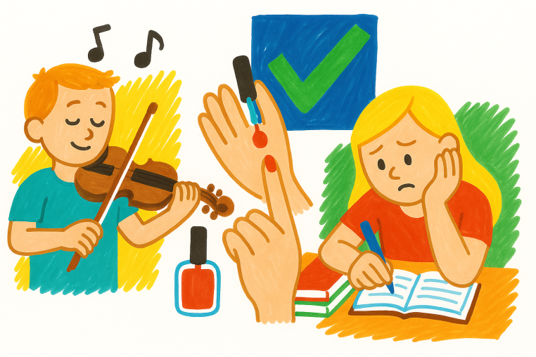 El violín perdido, uñas más seguras y hábitos para estudiar mejor, unidos por un viaje espacial inolvidable.