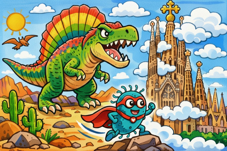 Dinosaurios con cresta, bacterias milenarias con superpoderes y el gran final de la Sagrada Familia. Dinosaurios con cresta, bacterias milenarias con superpoderes y el gran final de la Sagrada Familia.