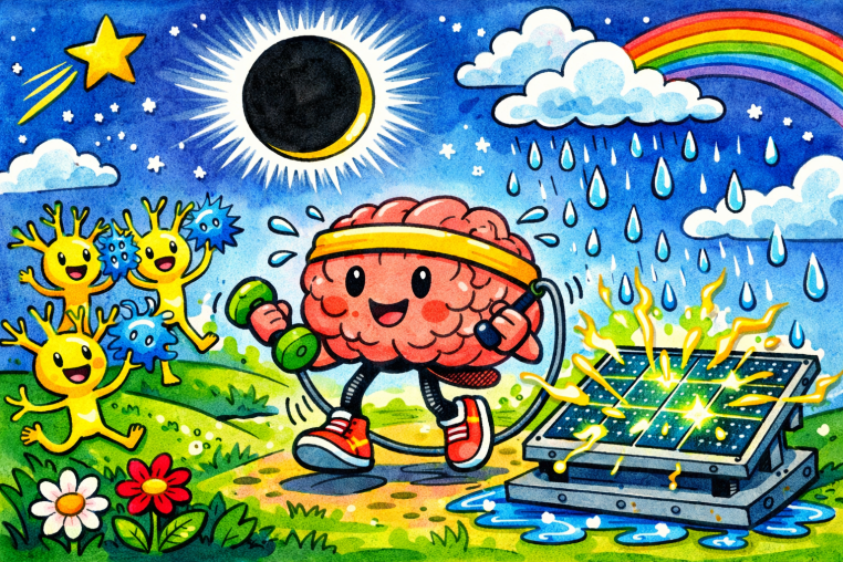 ¡Cerebros en marcha! El gran eclipse de verano y el increíble invento para fabricar luz con gotas de lluvia. ¡Cerebros en marcha! El gran eclipse de verano y el increíble invento para fabricar luz con gotas de lluvia.