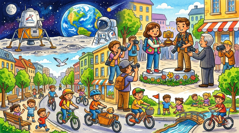 Fotos premiadas, un selfi de la Tierra desde la Luna y ciudades para las personas. Fotos premiadas, un selfi de la Tierra desde la Luna y ciudades para las personas.